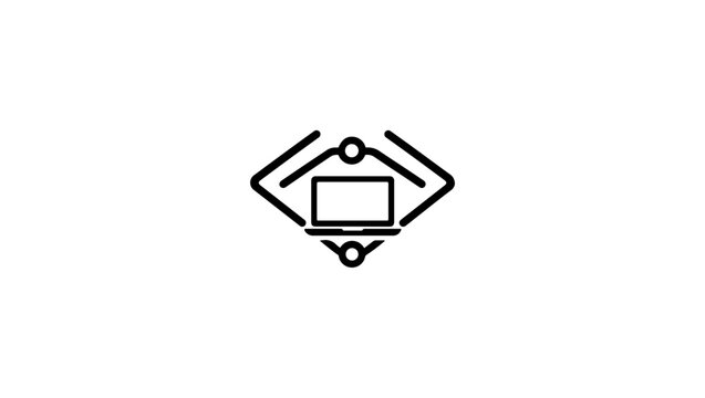 coding school, coding, programming, education, laptop, technology, computer, graduation, learning, developer, software, programming logo, vector, minimalist, code, brackets, student, digital learning,