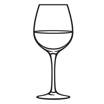 flat silhouette wine glass vector ico