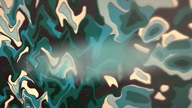 Abstract flowing shapes with contour lines