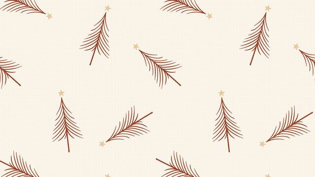Christmas computer wallpaper, cute doodle pattern in beige