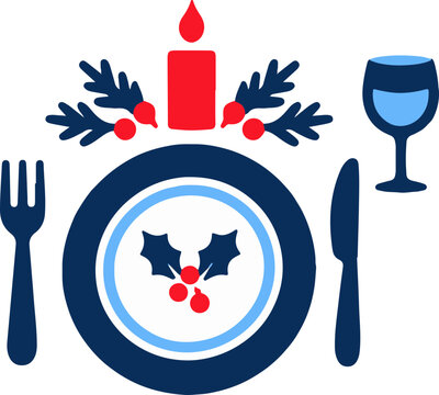 Christmas Dinner, festive Christmas table setting