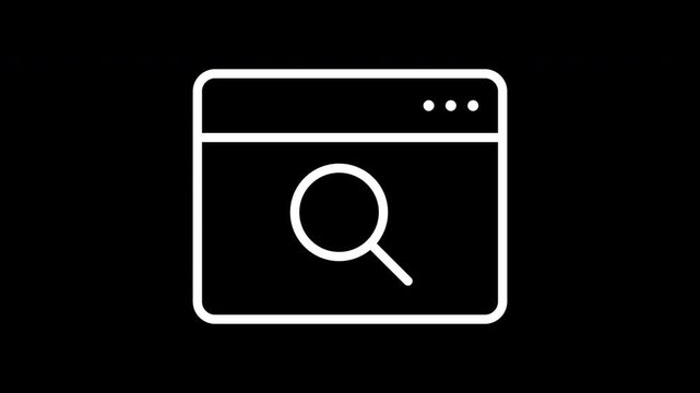 Digital Search Engine Web Browser Magnifying Glass Vector Icon Animation Element