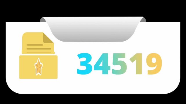 Favorite Folder with Document Insertion and Number Counter on Transparent Background