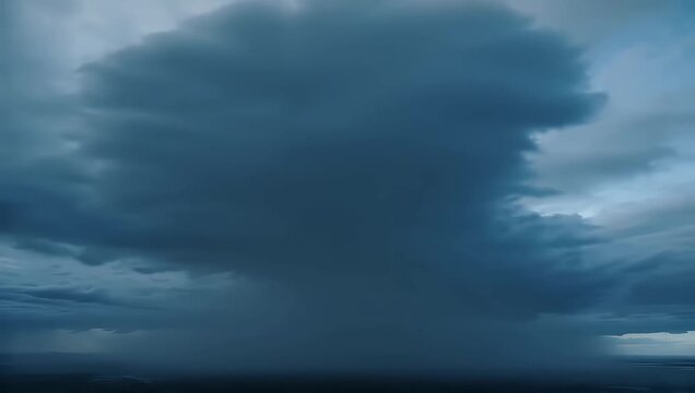Massive dark shelf cloud stretching across distant horizon