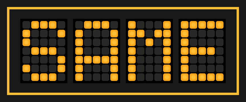 Orange color led banner in word same on black background