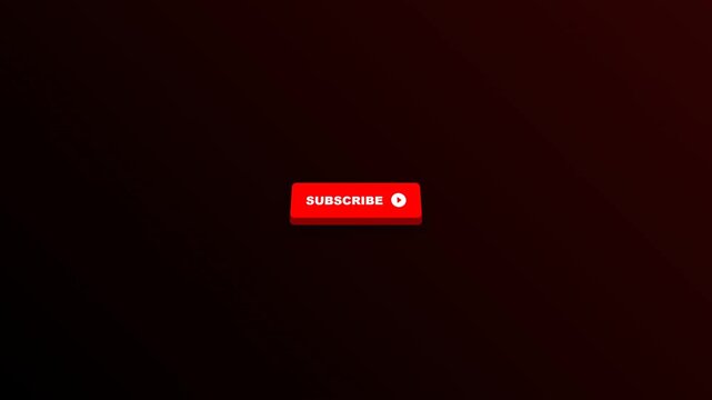 Red subscribe button centered on a dark textured background for digital media channels