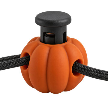 Pumpkin drawstring cord lock isolated on transparent background