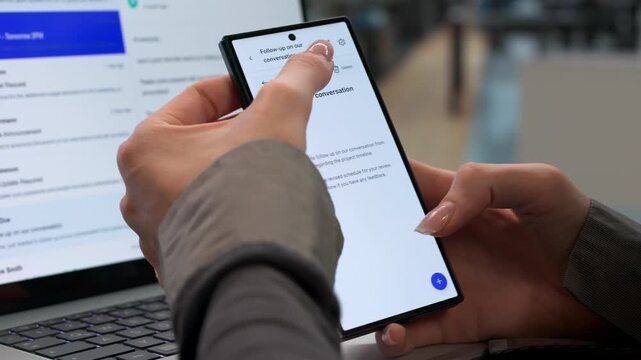 Businesswoman Managing Secure Email Communication Platform On Laptop