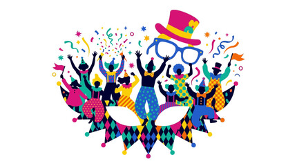 Fototapeta premium Colorful Carnival Masquerade Celebration Illustration