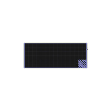 Violet rectangular digital panel frame with black grid interior and bottom corner pattern.