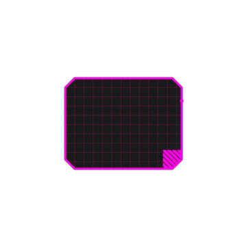 Pink neon cyberpunk ui frame with grid pattern and angled corners.