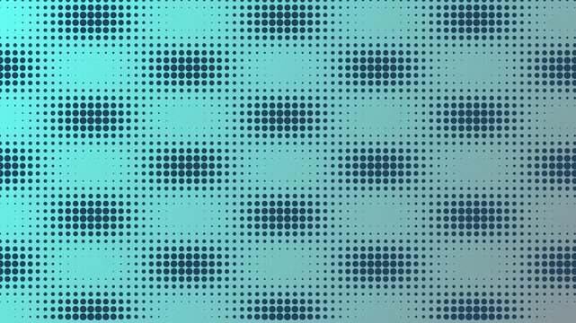 Abstract Teal Gradient Halftone Dot Pattern Background with Seamless Geometric Circles Texture