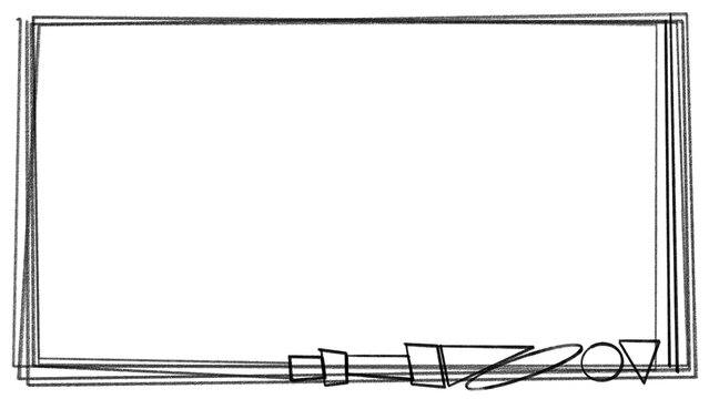 Sketch border school presentation pencil rectangle oval circle triangle Hand Drawn illustration with alpha transparent background