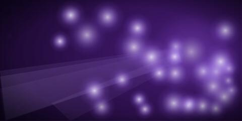Obraz premium A cosmic canvas of deep purple hues is illuminated by scattered, glowing orbs of light, creating an abstract, ethereal backdrop.