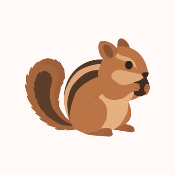 Cute chipmunk hand drawn vector illustration