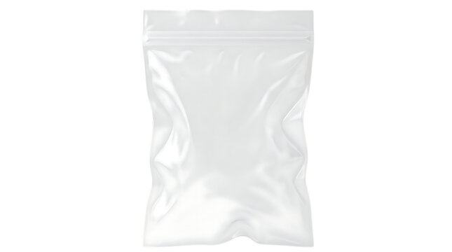 Empty plastic zipper bag isolated on transparent background