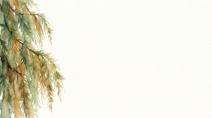 Fototapeta premium Weeping Larch Tree Watercolor Study