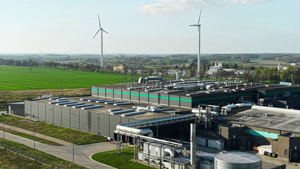 Sustainable computing center with modern industrial buildings