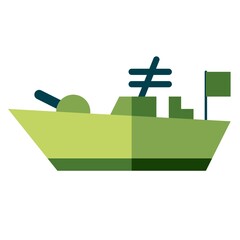 Military Warship Vessel Icon Illustration © Jegos
