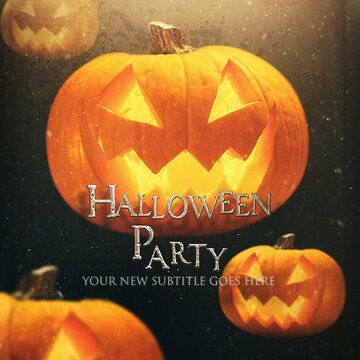 Halloween Party Promo. Square Stories Opener for Social Media.