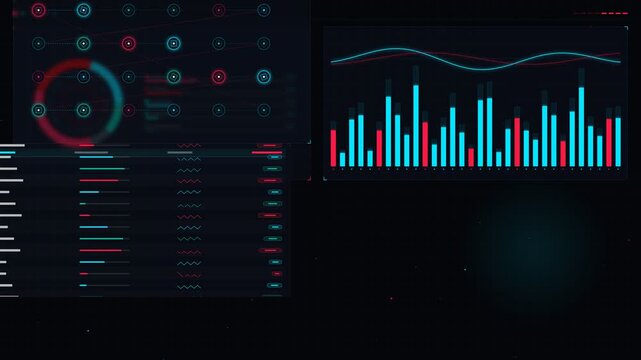 Futuristic Digital Interface Displaying Global Macroeconomic Statistics and Data Analytics