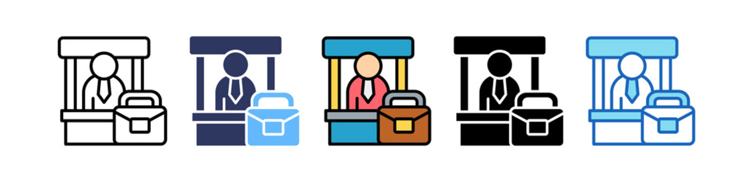 Career Fair Booth Employer Presentation Stand multiple icon