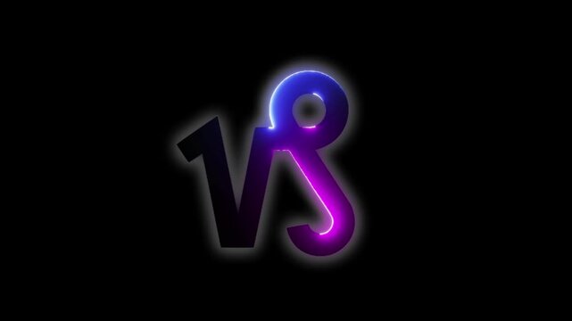 Capricorn zodiac sign in neon style, transparent background