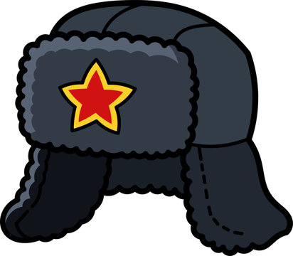 Traditional Russian Ushanka winter hat vector