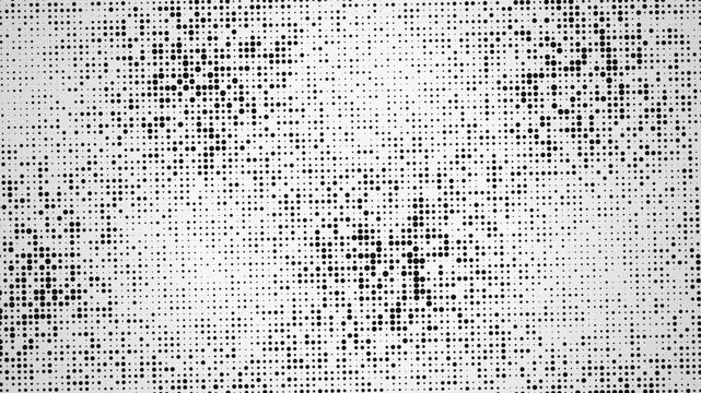Black and white halftone dot pattern animated background, minimalist abstract graphic design loop, ideal for digital motion graphics, video transitions and corporate presentations.
