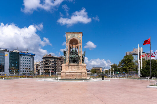  Taksim Square view in Istanbul. Taksim is the main tourist attraction in Istanbul.