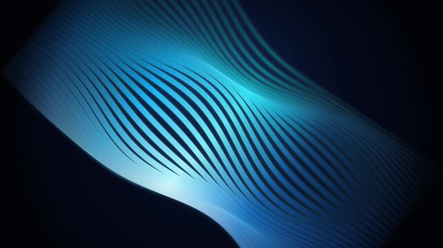 Abstract blue wavy lines and flowing stripes creating a dynamic and modern background glowing curved elements form a futuristic wave pattern, ideal for technology, graphic design, and digital art