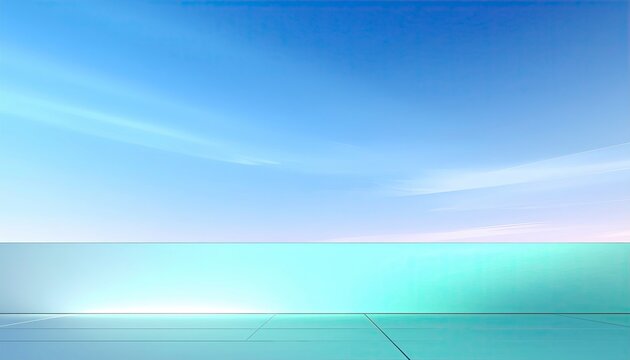Serene Horizon: A calming expanse of light blue sky meets a tranquil turquoise expanse, creating a serene and peaceful backdrop.