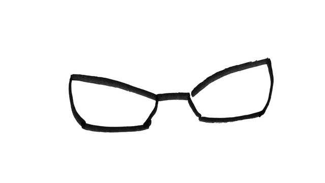 Hand-Drawn Cat-Eye Glasses Outline Doodle Brush Set for Photoshop & Illustrator