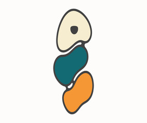 Fototapeta premium Minimalist abstract organic shape illustration with earthy color palette for modern design.