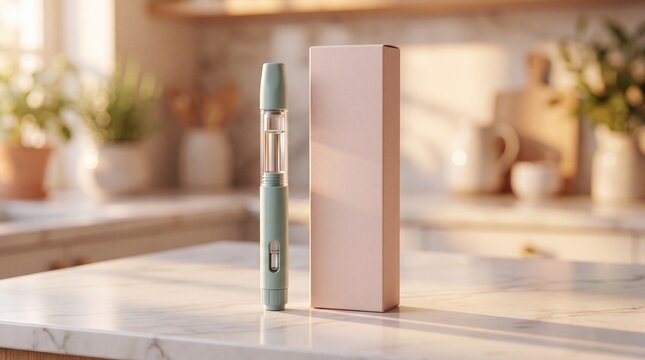 Semaglutide Injection Pen and Packaging Box on Marble Countertop for Weight Loss Product Display