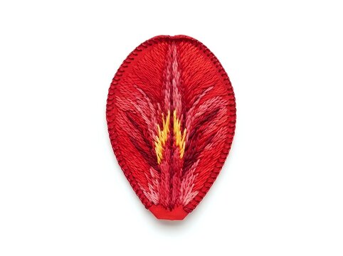Red pomegranate half cut lengthwise showing seeds and interior structure against white background