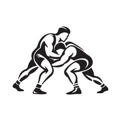 Fototapeta premium abstract drawing Two wrestlers are training.