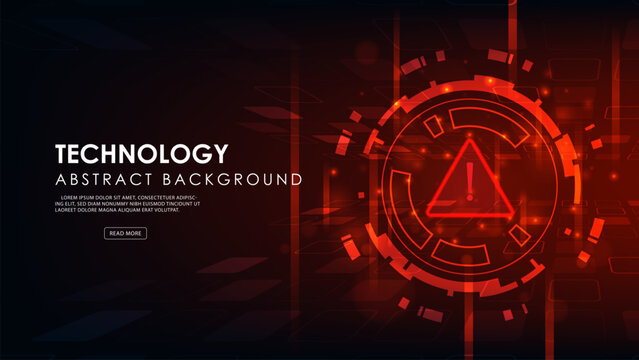 Digital hud technology with banary code. Cyber attact hacking concept. Adstract red light background.