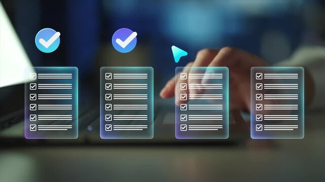  Artificial intelligence, check electronic documents on digital documents on virtual screen Document Management System
