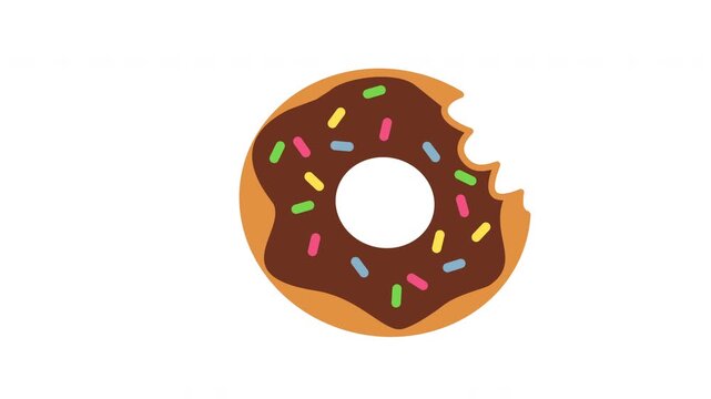 bitten donut with sprinkle and chocolate
