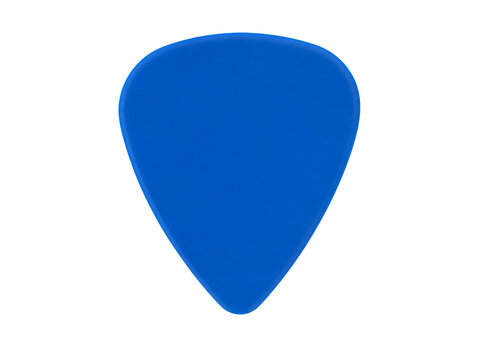 Blue guitar pick lies isolated on transparent background