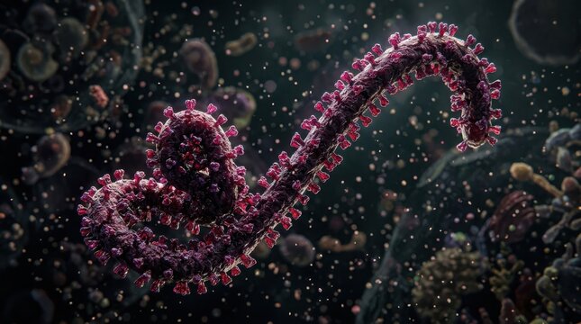 Microscopic view of the ebola virus
