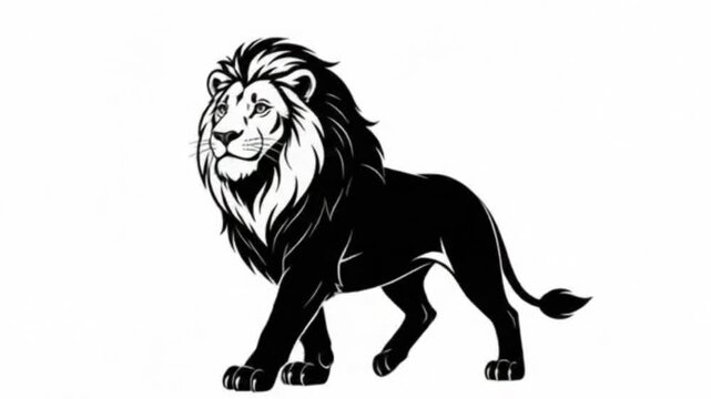 lion black and white