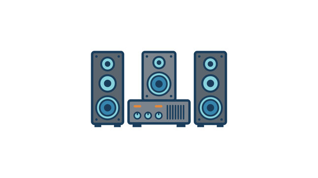 Modern home audio system with speakers and amplifier.