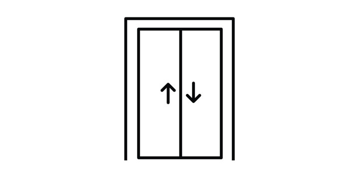 elevator line icon, vector illustration