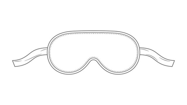 Sleep Mask: A simple line drawing of a sleep mask, designed for comfort and to block out light, perfect for travel or rest.