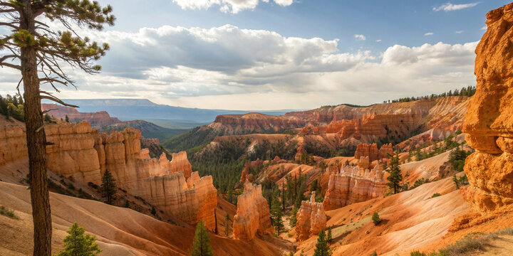 Bryce Canyon with colorful hoodoos and peaceful scenery