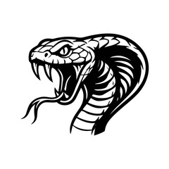 Obraz premium Aggressive cobra snake head mascot logo