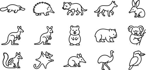 Obraz premium Standing Squirrel Outline Woodland Animal Vector