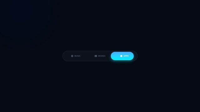 
Seamless loop 3D glassmorphism media player music movies apps dashboard navigation menu animation